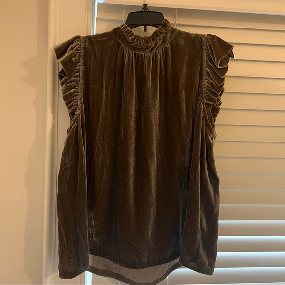 Ulla Johnson | velvet mock neck mulberry top - Picture 2 of 3